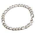 7mm Figaro Link 316L Solid Stainless Steel Bracelet Wrist Chain - 24cm