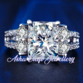 ASHA CRAFT - Sparkling 3.68ct White CZ Engagement Ring. Size 6 | L-M