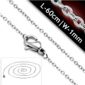 FINAL DAYS OF R1 AUCTIONS: Super Fine 1mm Trace Link Chain Stainless Steel- 60cm