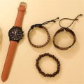 Men's Luxury Quartz Watch & Bracelet Set