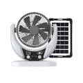 Rechargeable Solar Fan with 4500mah Battery and 6V 4W Solar Panel and USB Light