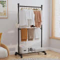Multi-functional Standing Clothing Rail with Shoe Rack, Easy-to-Move with Wheels