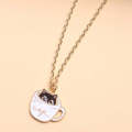 Cute Kitty in Coffee Cup Necklace