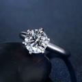 Classic 2ct 6 Prong White Gold Filled Sim Diamond Ring - Size 6 (M)