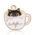 Cute Kitty in Coffee Cup Necklace