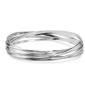 Stainless Steel Slip on Intertwined Cuff Stackable Bracelet