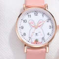 Acrylic Strap Rabbit Pattern Round Dial Quartz Watch