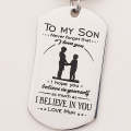 To My Son Logo Stainless Steel Keychain