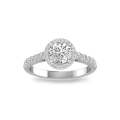1.25ct Round Cubic Zirconia Halo Setting Ring - Size 7.75