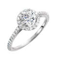 Exquisite 1.25ct Round CZ Halo Setting Ring - Size 7.75