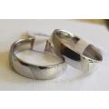 SOLID Stainless Steel Frosted Stripe Wedding Ring Size 13.5 (22)