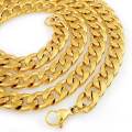 Unisex Stainless Steel Gold Filled Cuban Link Chain Bracelet 21cm - 8mm