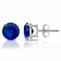 2.0ct Royal Blue Sapphire CZ Stud Earrings