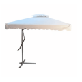 Retractable 2.2m2.2m Steel Base Iron Outdoor Umbrella - BROWN