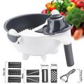 9 In 1 Multifunction Magic Rotate Vegetable and Fruit Cutter / Grater with Washing Basket