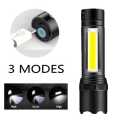 Powerful LED Mini Flashlight With Built in Battery - Q5 Zoom Focus Torch 2000 Lumen