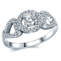 2.05ct Cr. Diamond Pave Halo Engagement Ring
