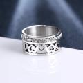 Perfect Valentine`s Day Gift - Titanium Heart Ring With Cr. Diamonds Size 10