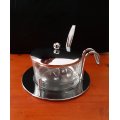 Glass Sugar / Salt Server with Lid and Spoon Stainless Steel Serving Bowl Great for Storing Salt,...