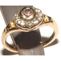 Sparkling Rhinestone Gold Filled Ladies Ring - Size 6
