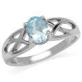 0.90ct Blue Topaz 925 Sterling Silver Ring - Size 10|U