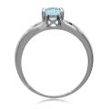 0.90ct Blue Topaz 925 Sterling Silver Ring - Size 10|U