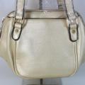 Trendy Gold 2 compartment PU Leather handbag