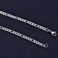Unisex Stainless Steel Figaro Link Chain Bracelet 22cm - 5mm