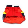 Doggy Jacket - Red, yellow grey stripes material