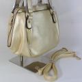 Trendy Gold 2 compartment PU Leather handbag