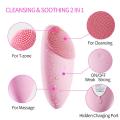 Rechargeable Electric Facial Cleanser, Vibratory Massage Silicone Brush Soft Pore Cleaning Tool