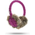 KS Audio Chunky Cable Knit Earmuffs with Built In Headphones - Purple
