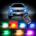 16 Color LED Car Wedge Auto Light T10 RGB + Remote Control