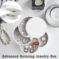 4-Tier Creative Rotatable Jewelry Organizer Tray Tower - White