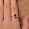 GORGEOUS Silver Ring, Red Topaz Stone - Size 10