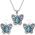 Vintage Looking Butterfly Necklace and Earring Set