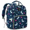 Mommy and Baby Unicorn Nappy Bag Backpack - Black