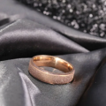 GENUINE Titanium 4 Mm Frosted Rose Gold Ring Size 10