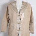Ladies Cream Faux Suede Jacket with Faux Fur Inner