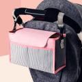 Portable Baby Stroller Hanging Storage Bag - Pink & Stripe