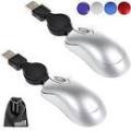 eSTUFF Retractable Cable USB Travel Mouse - Only in white