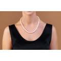 Plain Beaded Faux Pearl Necklace - White