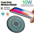 Magic Array Wireless Charger Ultra-Thin Qi Fast Wireless Charging Pad with Light up Circle