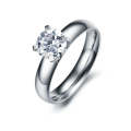 Stainless Steel 1.95ct Solitaire CZ Ring - Size 9 | R-S