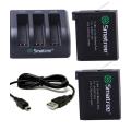 Smatree SM-004 1290mAh Li-ion Battery and 3-Channel Charger for GoPro Hero4 Silver Black