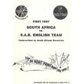 First Test, South Africa vs. S.A.B. English Team, 1982 (Scorecard)