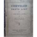 Chrysler Parts List: 1936 Model Series