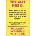 The Late Mrs D. (First Edition, 1962) | Hillary Waugh