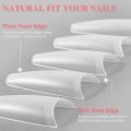 Ballerina Coffin - Long Half Cover Nail Tips - (A1 T Shape) - 240pcs - Box - Clear