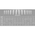 Coffin - XL Long Half Cover Nail Tips - (A5) - 240pcs - Box - Clear